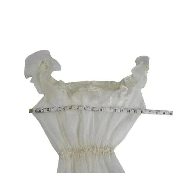 Vintage  60's Peignoir Negligee Lingerie Sheer Nighie White Lace Size Large - Picture 12 of 13
